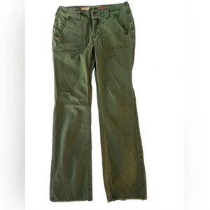Pilcro Anthropologie Green Bootcut Button Fly Jeans, women's size 28
